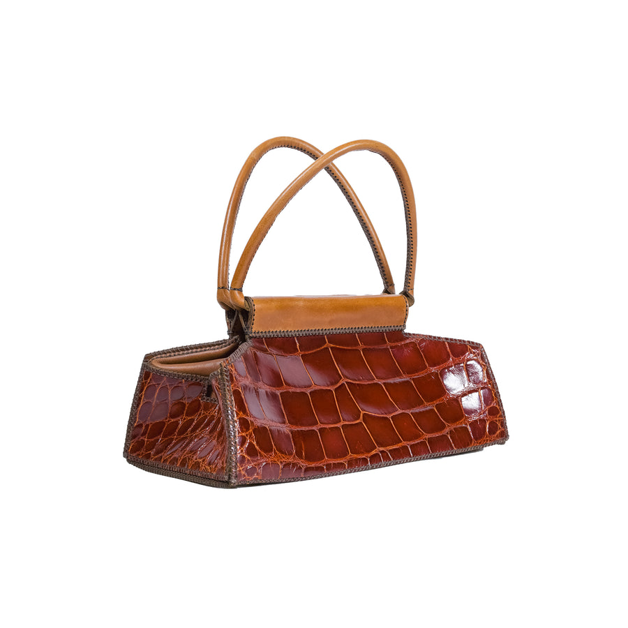 Caiman Industria Argentina Alligator Leather Purse Brown Vintage 1950s RARE  | eBay
